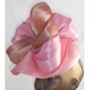 Straw Flounce Beret with Silk Abaca