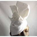 Patterned Leather Pouf Hat