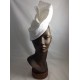 Patterned Leather Pouf Hat