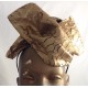 Patterned Leather Pouf Hat Gold